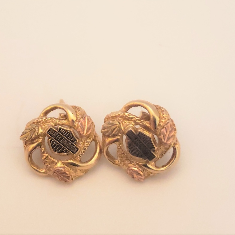 Harley Daidson 14k gold earrings.